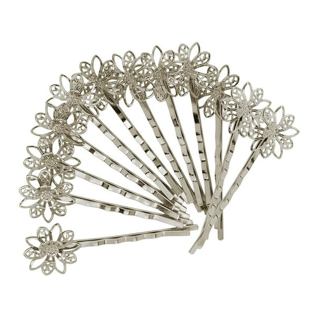 Accesorios para el cabello BLESIY Joyería Nupcial Diamante de Imitación Flores Pasadores Horquils Pta