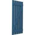 thumbnail image 3 of Ekena Millwork 19 1/2"W x 56"H Americraft Five Board (2 Batten) Exterior Real Wood Spaced Board-n-Batten Shutters w/ Z-Bar (Per Pair), Sojourn Blue, 3 of 10