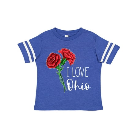 

Inktastic I Love Ohio with Red Carnations Gift Toddler Boy or Toddler Girl T-Shirt