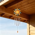 thumbnail image 1 of Glass Iron Art Wind Chime Garden Courtyard Balcony Sun Face String Tube Wind Chime Hanging Ornament Pendant, 1 of 7