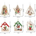 thumbnail image 2 of LINLIN Christmas Wooden Ornaments, 6 Pieces Xmas Tree Hanging Tags Pendant with Cords DIY Crafts Christmas Decoration for New Year, Christmas Tree, Wedding and Festival, 2 of 8