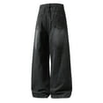 thumbnail image 4 of Ticikt Women Baggy Jeans Mid-Low Waist Boyfriend Streetwear Vintage Jeans Wide Leg Denim Pants,Color:Black,Size:L, 4 of 5