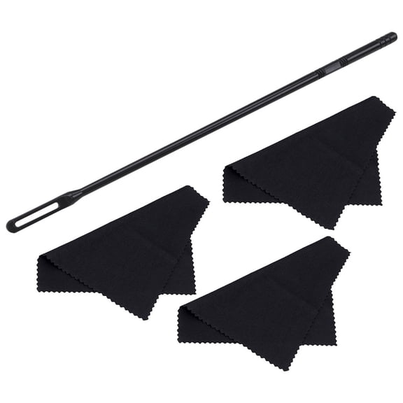SWETRACE Flute Cleaning Cloth Kit for Flute Players, Black Microfiber Cloth Set to Remove Fingerprints and Keep Instrument Shiny