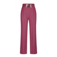 thumbnail image 6 of Women's Casual Business Pants High Waist Wide Leg Solid Color Deco Metal Chain Comfy Lightweight Suit Pants, 6 of 6