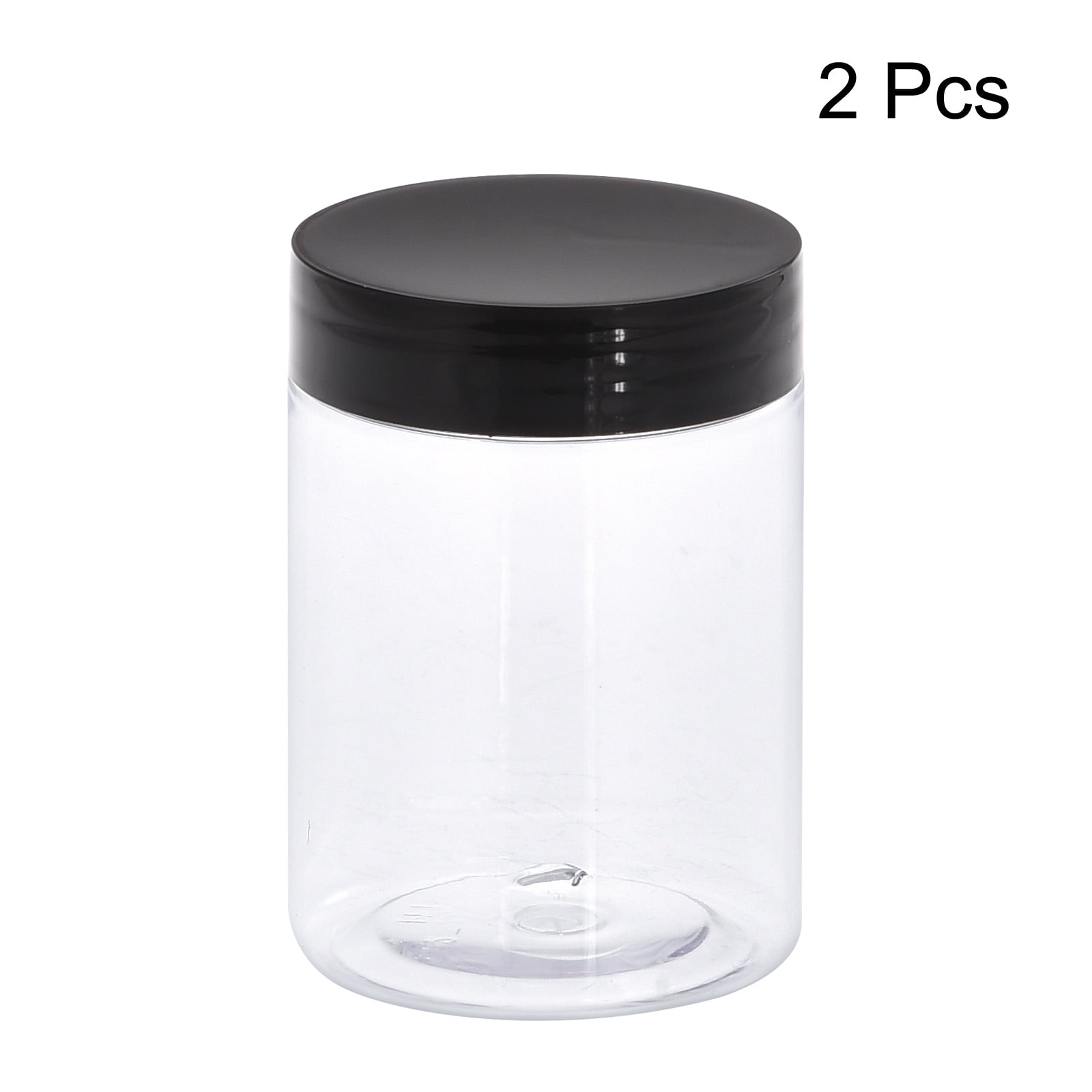 Unique Bargains Round Plastic Jars with Screw Top Lids 70mm x 99mm 2Pcs