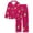 Hot Pink, variant on Women's Valentine's Day Custom Picture Pajamas Sets Button down Long Sleeve Tops Long Pants 2 Piece Casual Homewear Sets Purple XXL