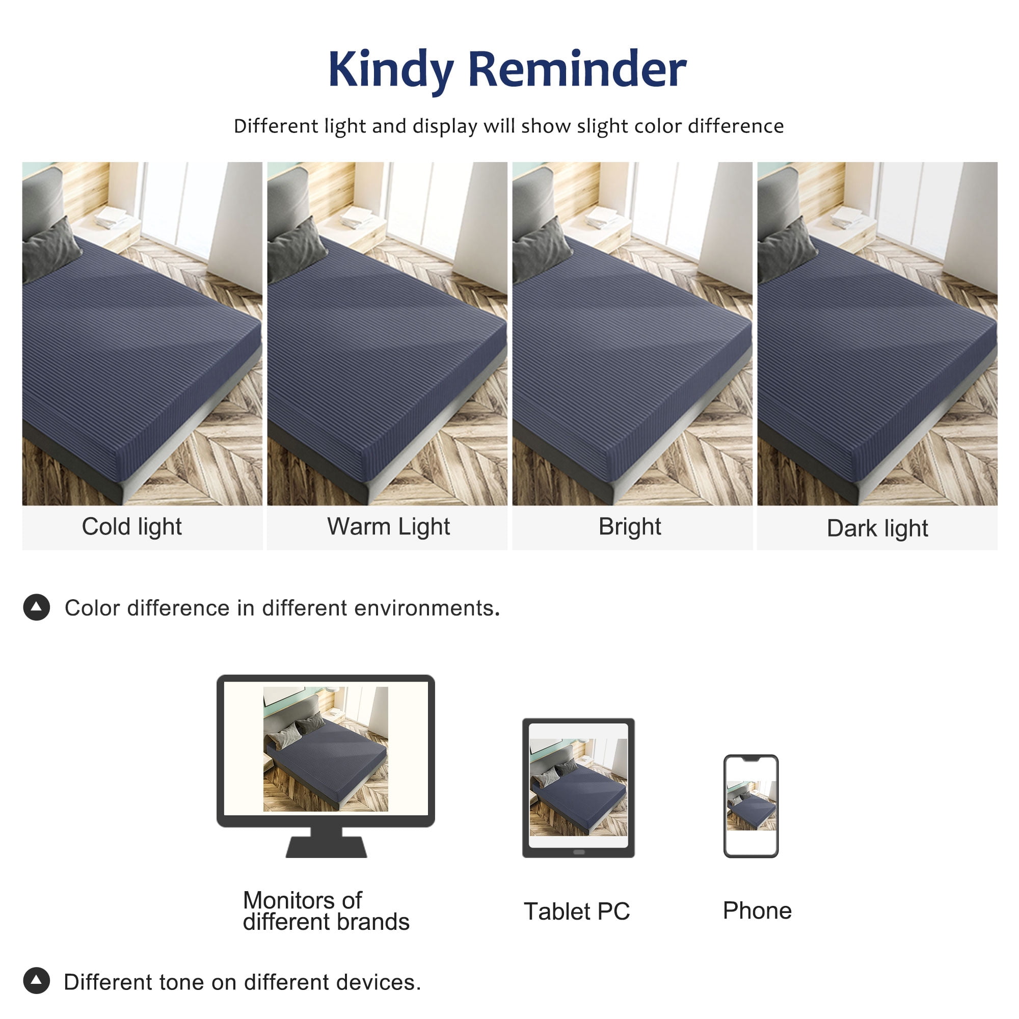 Unique Bargains Soft 100GSM Striped 16 Inch Deep Pocket Fitted Sheets Full Navy Blue
