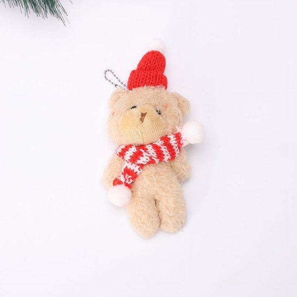 Bonita bufanda para el día de San Valentín, osito de peluche marrón, regalo de ropa DIY, árbol de Navidad floral, accesorios de mano, colgante