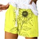 thumbnail image 1 of Mujeres Pantalones Cortos con Bolsillos Impresos Detalle Vendaje, Casual Y Suelto Ajuste Pantalones Cortos de las Mujeres para el Verano, 1 of 5