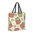 thumbnail image 2 of Sigee Frog Hold Strawberry Print Large Capacity Zippered Tote Bag - Durable, Stylish and Versatile for Everyday Use, 2 of 9