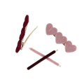 thumbnail image 4 of (2 pack) The Home Edit Felt Heart Hair Clips and Bobby Pins, Pink and Maroon, 4 Count, 4 of 7