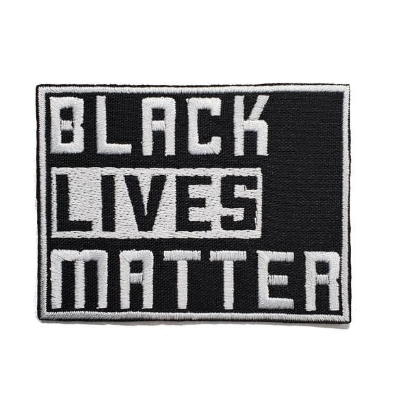 Black Lives Matter Embroidered Iron On Patch 3.2" x 2.4" BLM Racial Equality Martin Luther King Peaceful Civil Disobediance I Can't Breathe