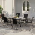 thumbnail image 3 of Gaderth Patio Chairs Set of 6, Outdoor Stackable Dining Chairs With Textilene Fabric, High Back All Weather Deck Chairs With Steel Frame and Armrests for Backyard Poolside Garden Balcony, 3 of 8