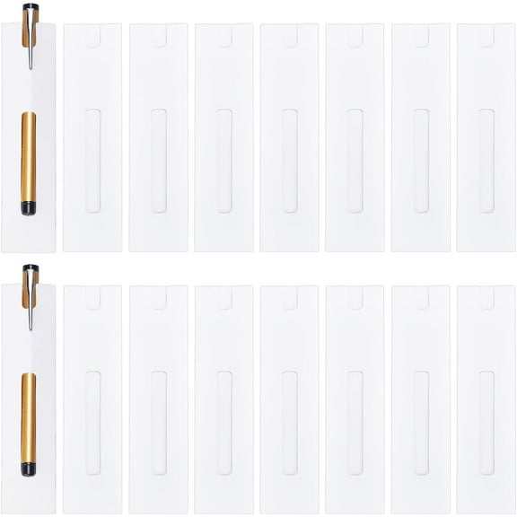 50 pc 50 Pcs Pen Gift Boxes Kraft Empty White Gift Box for Pen Slip-in Ballpoint Pen Gift Box with Clear Window for Pencil Fountain Pen Display and Office Supplies 6.06x1.54x0.04inch