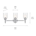 thumbnail image 3 of 55185CH Kichler Lighting Madden - 3 Light Bath Vanity-10.5 Inches Tall and 24 Inches Wide-Chrome Finish, 3 of 4
