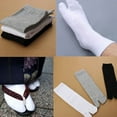 thumbnail image 2 of harmtty 1 Pair Unisex Japanese Kimono Flip Flop Sandal Split Toe Tabi Ninja Geta Socks,Grey, 2 of 7