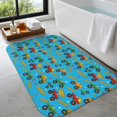 Monster Cartoon Truck Blue Pattern Non-Slip Bath Mat, Entryway Door Rug ...