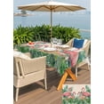 thumbnail image 5 of Outdoor Tablecloth with Umbrella Hole for Patio/Picnic/Party/Camping, Pink Flamingo Waterproof Table Cloth Rectangle Table Cover Washable, Summer Tropical Palm Leaves Burlap (52"x 70"), 5 of 9