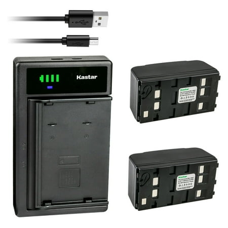 Kastar 2-Pack Battery and Smart USB Charger Replacement for Samsung NC120N SCA-12 SC-L100 SC-L150 SC-L300 SC-L330 SC-L350 BNH-159-2.11 CAM-UN20NM NC-120N Camcorder