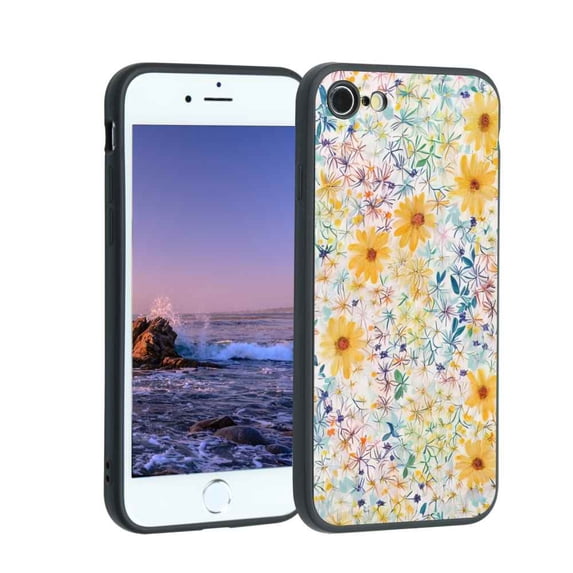 Compatible with iPhone 7 Phone Case, Flowers 138 Case Men Women, Flexible Silicone Shockproof Case for iPhone 7