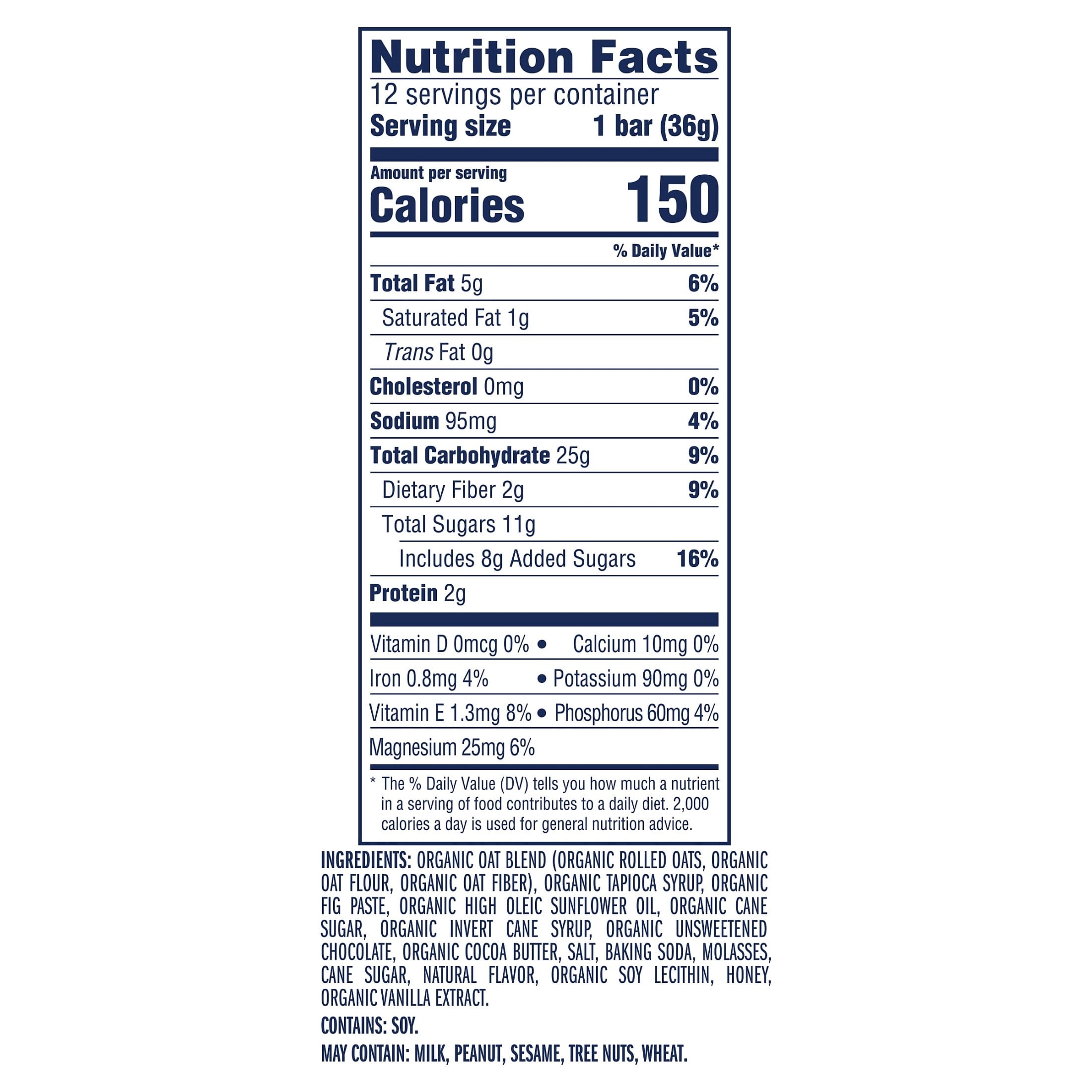 (6 pack) Zbar Chocolate Chip Flavor Soft Baked Snack Bars, Organic Granola Bars, 12ct