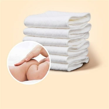 10PCS Three-Layers Cotton Diaper Reusable Solid Casual Infant Baby Cloth Diaper Covers Nappy Liners Insert/Reusable Towels/Dust Cloths (Three Layers, 32*12cm / 12.6x4.7in)