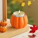 thumbnail image 5 of Candelabro de calabaza de Halloween de resina | Mini taza decorativa para velas, blanco, naranja, negro, púrpura | 6,5x4,5 cm de acento, decoración moderna de mesa de la casa de la cosecha, adorno, 5 of 6
