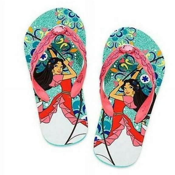 Disney Store Elena Girl Flip Flops Sandals Shoes Size 11/12