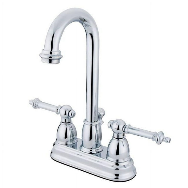 Kingston Brass KB3611TL Deck Mount Lavatory Faucet with Handle & Retail Pop-Up, Chrome