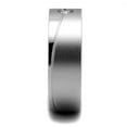 thumbnail image 3 of Anillo Color Plata Para Hombres de Acero Inoxidable Diamante con Diagonal, 3 of 5