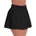 thumbnail image 3 of Women's Tennis Skirts High Waisted Athletic Golf Skorts with Pockets Shorts Running Workout Clothes by Yigetop Black L, 3 of 7