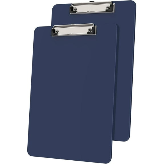 Plastic Clipboards1/ 2 Pack, A4 Clip Board 8.5x11 for Classroom, with Low Profile Clip, Office & School Supply 