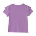thumbnail image 4 of Grblisyd Girls' V-Neck Ruffle Top Casual Cute T Shirts Loose Fit Short Sleeve Tops Tees Fashion Solid Blouses Clothes Light Purple 2-3Y, 4 of 6