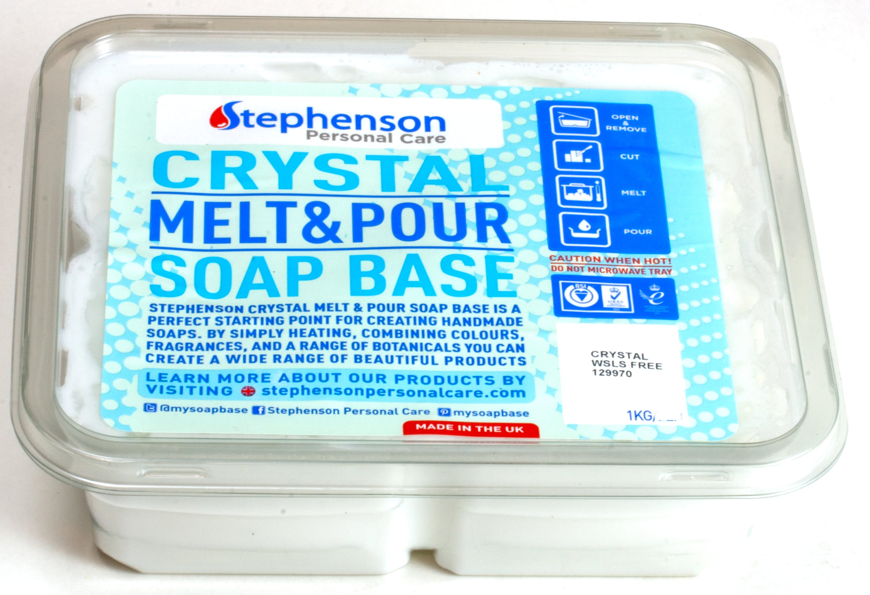 Stephenson 2 LB White SLS/SLES Free Melt and Pour Soap Base