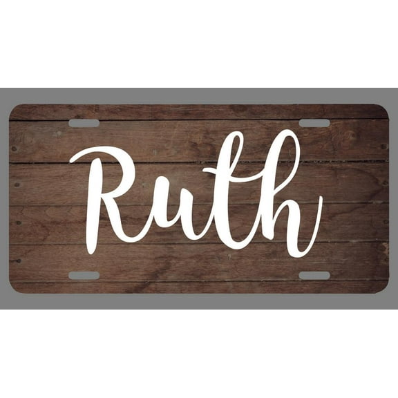 Ruth Name Wood Style License Plate Tag Vanity Novelty Metal | UV Printed Metal | 6-Inches By 12-Inches | Car Truck RV Trailer Wall Shop Man Cave | NP296