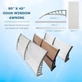 thumbnail image 6 of 80" x 40" Door Window Awning Exterior, Polycarbonate Cover Entry Door Outdoor Patio Awning Canopy, Front Door Overhang Awning for Sun Shutter, UV, Rain and Snow Protection, Hollow Sheet (Clear Board), 6 of 10