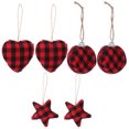 thumbnail image 1 of GOOHOCHY 6 unids Navidad Colgante Ornamentos Tela Tela Bolas De Tela Colgantes envueltos, 1 of 8