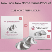 Silverette Original Silver Nursing Cups - Soothe and Protect Your Nursing Nipples - Made in Italy - Size Extra Large/ New Medium