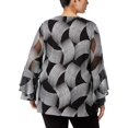 thumbnail image 2 of Alfani Womens Ruffled-Sleeve Pullover Blouse, Black, Plus Size, 3X, 2 of 2