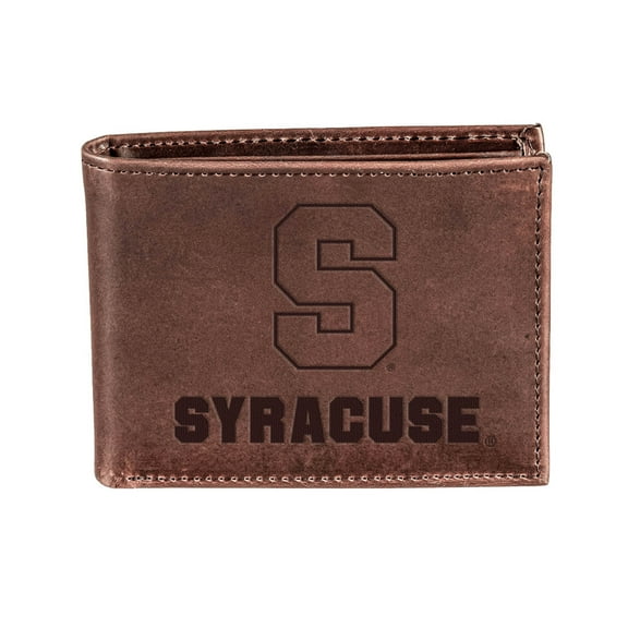 Brown Syracuse Orange Bi-Fold Leather Wallet