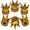 Golden, variant on Crown 5pcs Universal Plastic King Crown Tire Valve Stem Caps, Motorcycle and Car Wheel Dust Covers, Fashionable Blister Pack Accessories