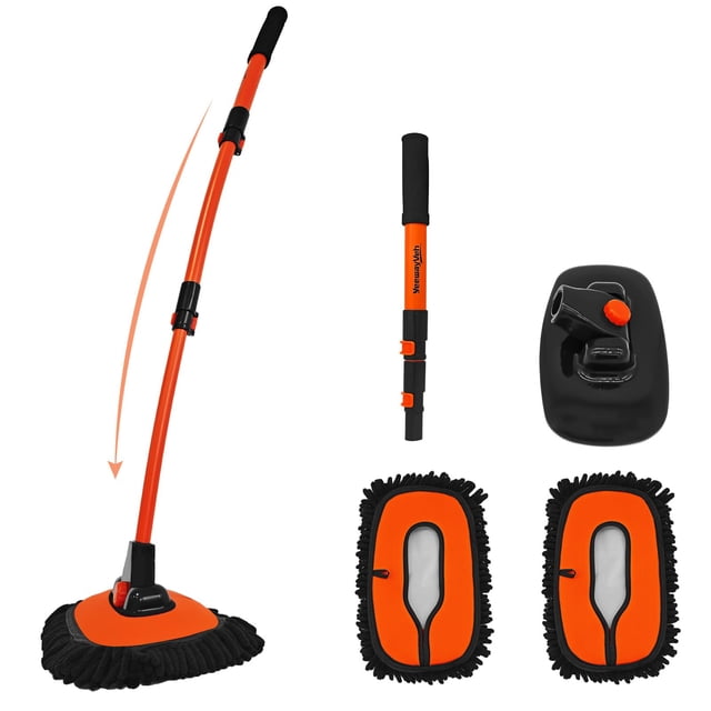 Cepillo para lavado de coches YeewayVeh, extensible, 43 cm, con cabezal de microfibra