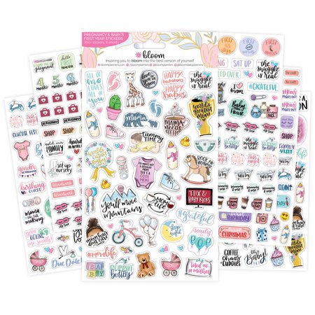 Franklin Blooms Daily Refills - Planner Sticker Sheets, Pregnancy Pack - bloom daily planners