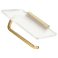 thumbnail image 4 of Golden Toilet Paper Holder with Shelf Made of Acrylic for Storage Bathroom Dispenser Box, 4 of 6