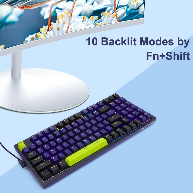 E-YOOSO Z-94 Mechanical Keyboard Rainbow Backlit, 94 Keys 90