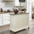 thumbnail image 3 of Homestyles Seaside Lodge Wood Kitchen Cart with Stainless Steel Top in Off White, 3 of 7