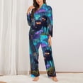 thumbnail image 2 of Daiia Cute Fuzzy Fantasy Creatures for Women's Long-Sleeved Pajama Set – Soft & Comfortable Sleepwear Button-Up Pajamas Cozy Lounge Wear-Large, 2 of 7