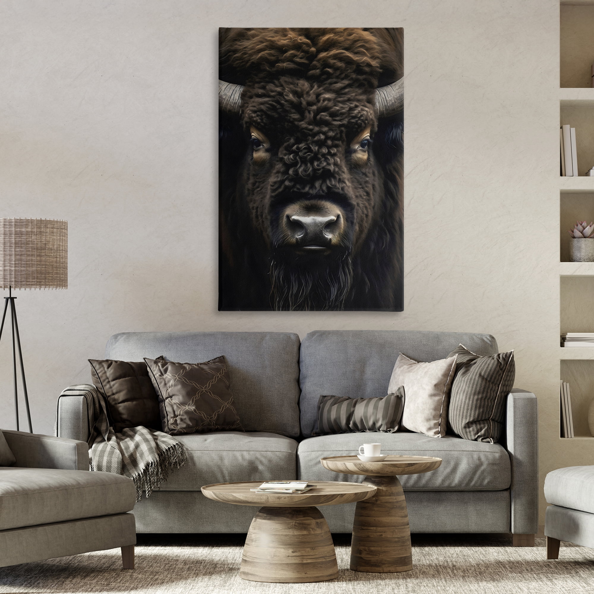 Stupell Industries Bison Portrait Close Up Canvas Wall Art, design by Creative Studio