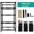 thumbnail image 5 of Bowoshen 5 Level 29.5"W x 11.8"D x 66.9"H Black Shelving Unit,Storage Utility Rack Heavy Duty Metal Shelf Display Rack With 5MM Thickness MDP Boards, 5 of 5