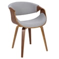 thumbnail image 7 of Curvo Mid-Century Modern Dining/Accent Chair in Walnut and Charcoal Fabric by LumiSource, 7 of 7